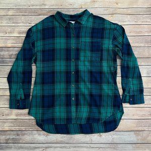 Old Navy Button Up Plaid Long Sleeve Top